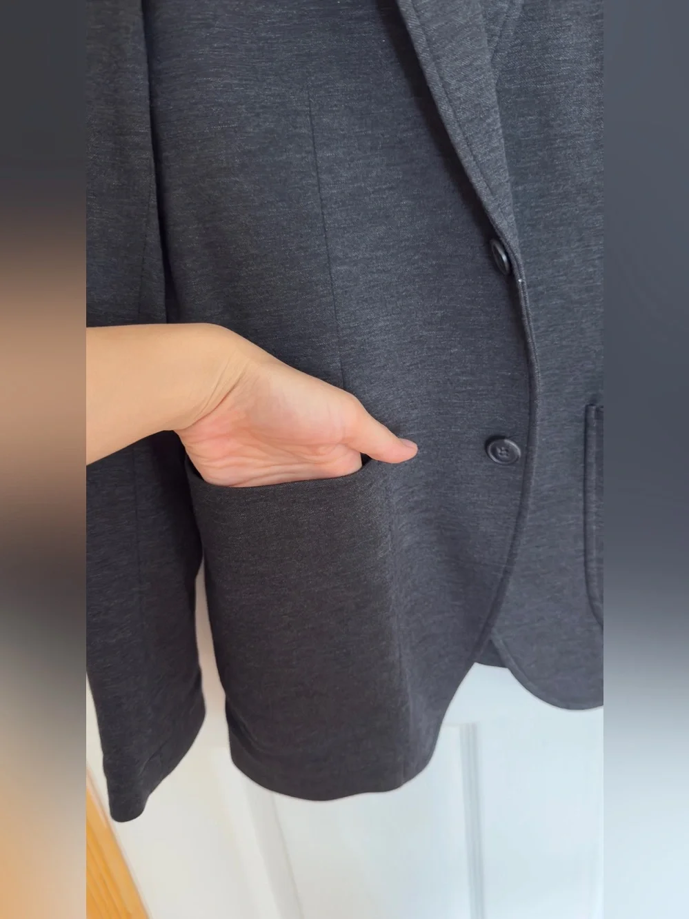 Uniqlo Men's Gray Knit Blazer - Classic Casual Tailored Jacket Size XS